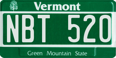 VT license plate NBT520