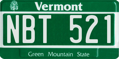 VT license plate NBT521