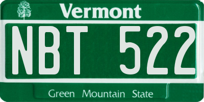 VT license plate NBT522