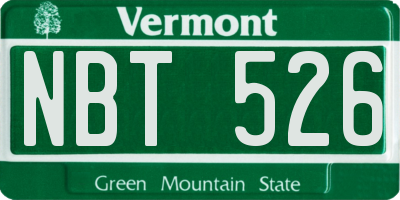 VT license plate NBT526