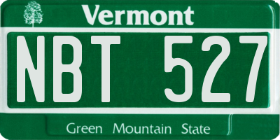 VT license plate NBT527