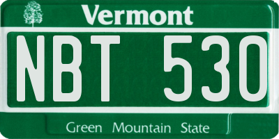 VT license plate NBT530