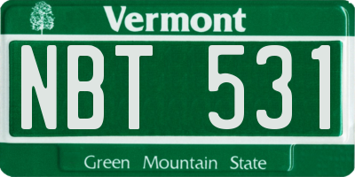 VT license plate NBT531