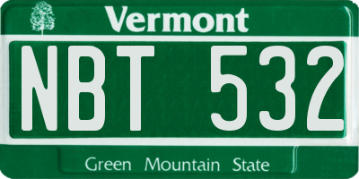 VT license plate NBT532