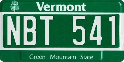 VT license plate NBT541