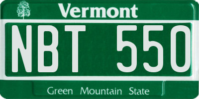 VT license plate NBT550