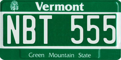 VT license plate NBT555