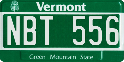 VT license plate NBT556