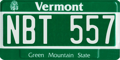 VT license plate NBT557