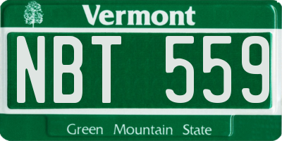VT license plate NBT559