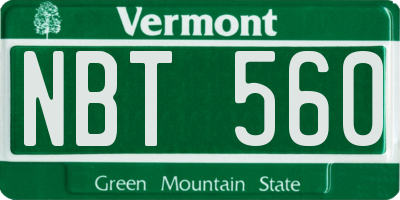 VT license plate NBT560