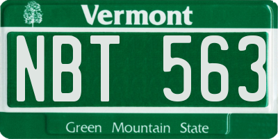 VT license plate NBT563