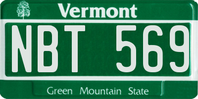 VT license plate NBT569