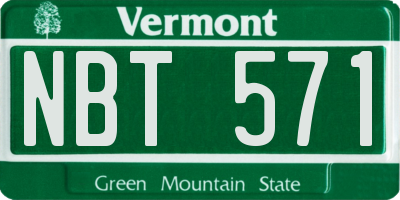 VT license plate NBT571