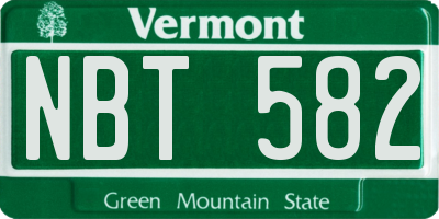 VT license plate NBT582