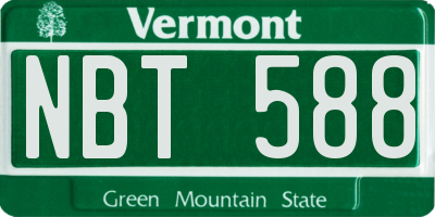 VT license plate NBT588