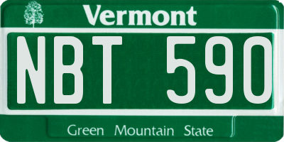 VT license plate NBT590