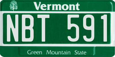 VT license plate NBT591
