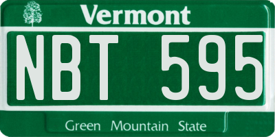 VT license plate NBT595