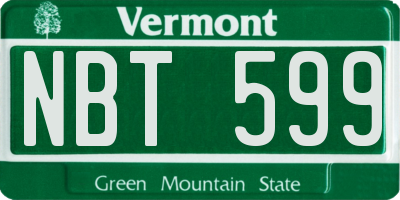 VT license plate NBT599