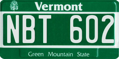 VT license plate NBT602