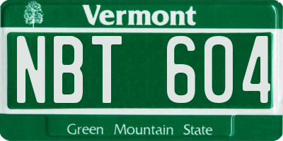 VT license plate NBT604