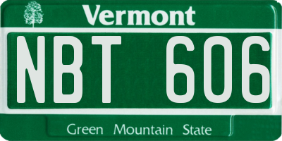 VT license plate NBT606