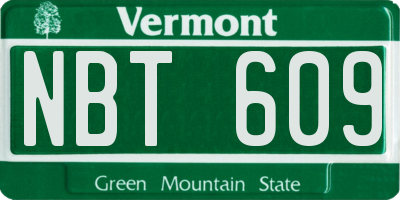 VT license plate NBT609