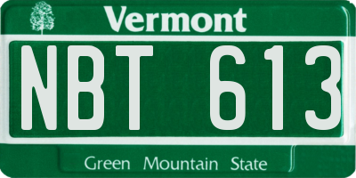 VT license plate NBT613