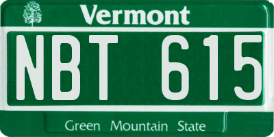 VT license plate NBT615