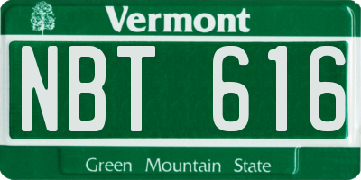 VT license plate NBT616