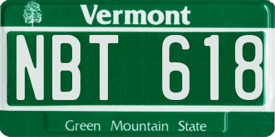 VT license plate NBT618