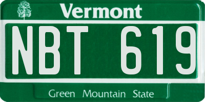 VT license plate NBT619