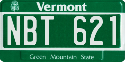 VT license plate NBT621