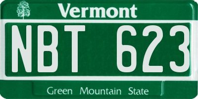 VT license plate NBT623
