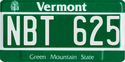 VT license plate NBT625