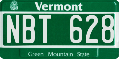 VT license plate NBT628