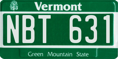 VT license plate NBT631