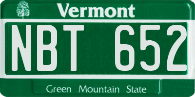 VT license plate NBT652