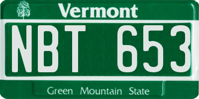 VT license plate NBT653