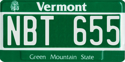 VT license plate NBT655