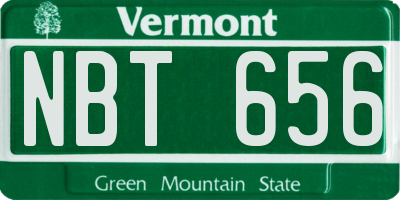 VT license plate NBT656