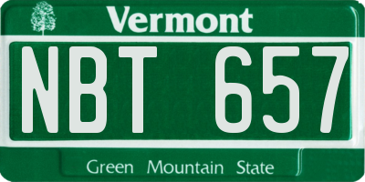 VT license plate NBT657