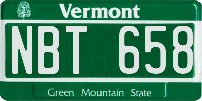 VT license plate NBT658