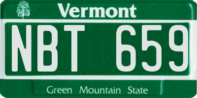 VT license plate NBT659
