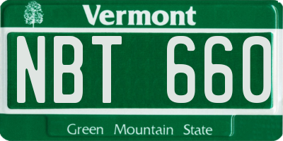 VT license plate NBT660