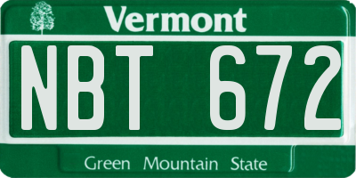 VT license plate NBT672