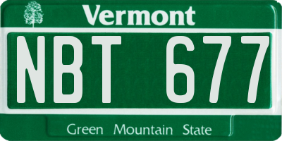 VT license plate NBT677