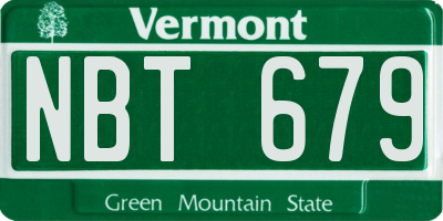 VT license plate NBT679