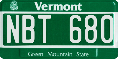 VT license plate NBT680